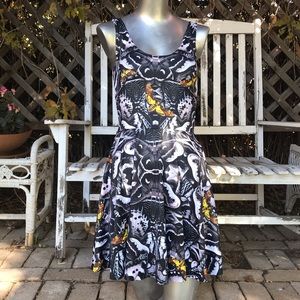 Black Milk Clothing Dark Moth Scoop Skater Dress